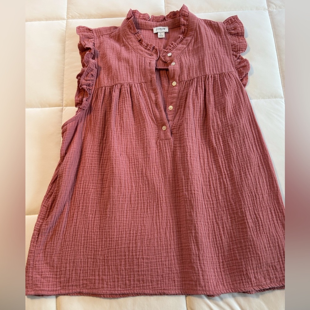 J. Crew sleeveless ruffled top